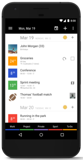screenshot of Business Calendar 2
